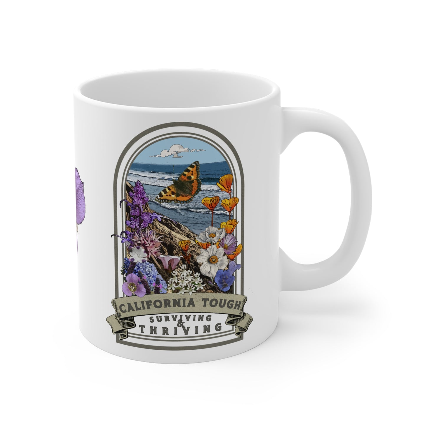 California Tough Native Plant Mug 11oz, Support the Environment with Native Plants. Celebrate Your Garden's Natural Strength.