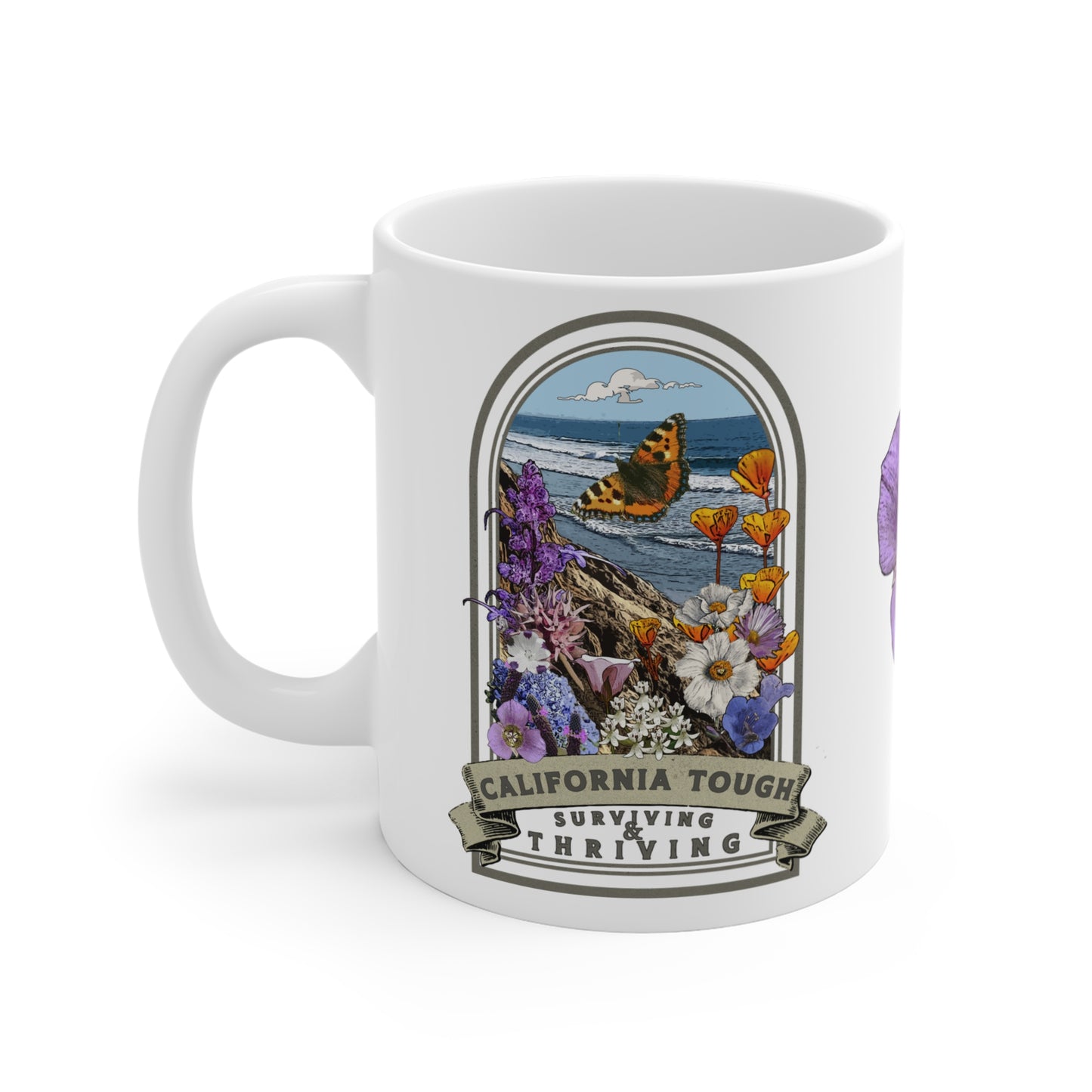 California Tough Native Plant Mug 11oz, Support the Environment with Native Plants. Celebrate Your Garden's Natural Strength.