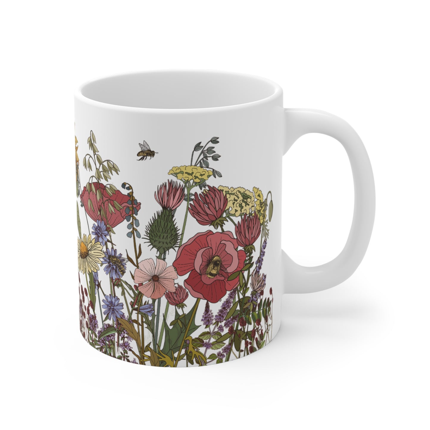 Busy Bees Mug, 11oz, Save the Bees, Protect Our Pollinators, Celebrate Nature in Your Garden with this Calming Cup of Coffee or Tea