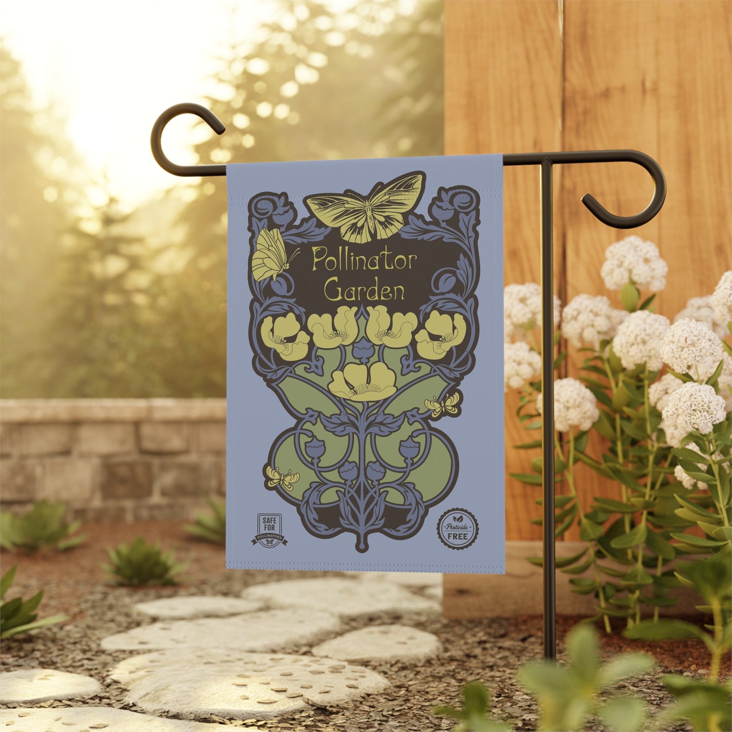 Pollinator Garden Flag House Banner, gardener gift, conservation, healthy yard message to protect our pollinators!