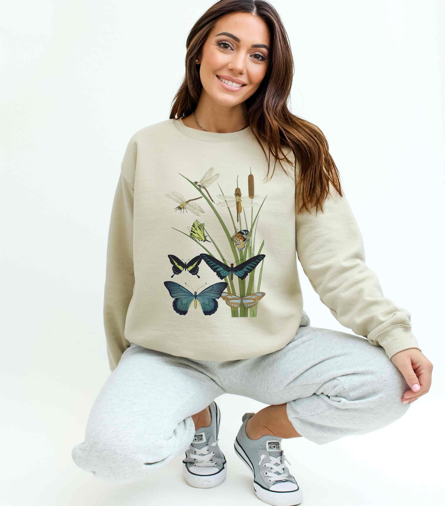 Vintage Entomology Unisex Sweatshirt for a nature, bugs, insects, metamorphosis lover, gardener gift, conservation, academia, entomology