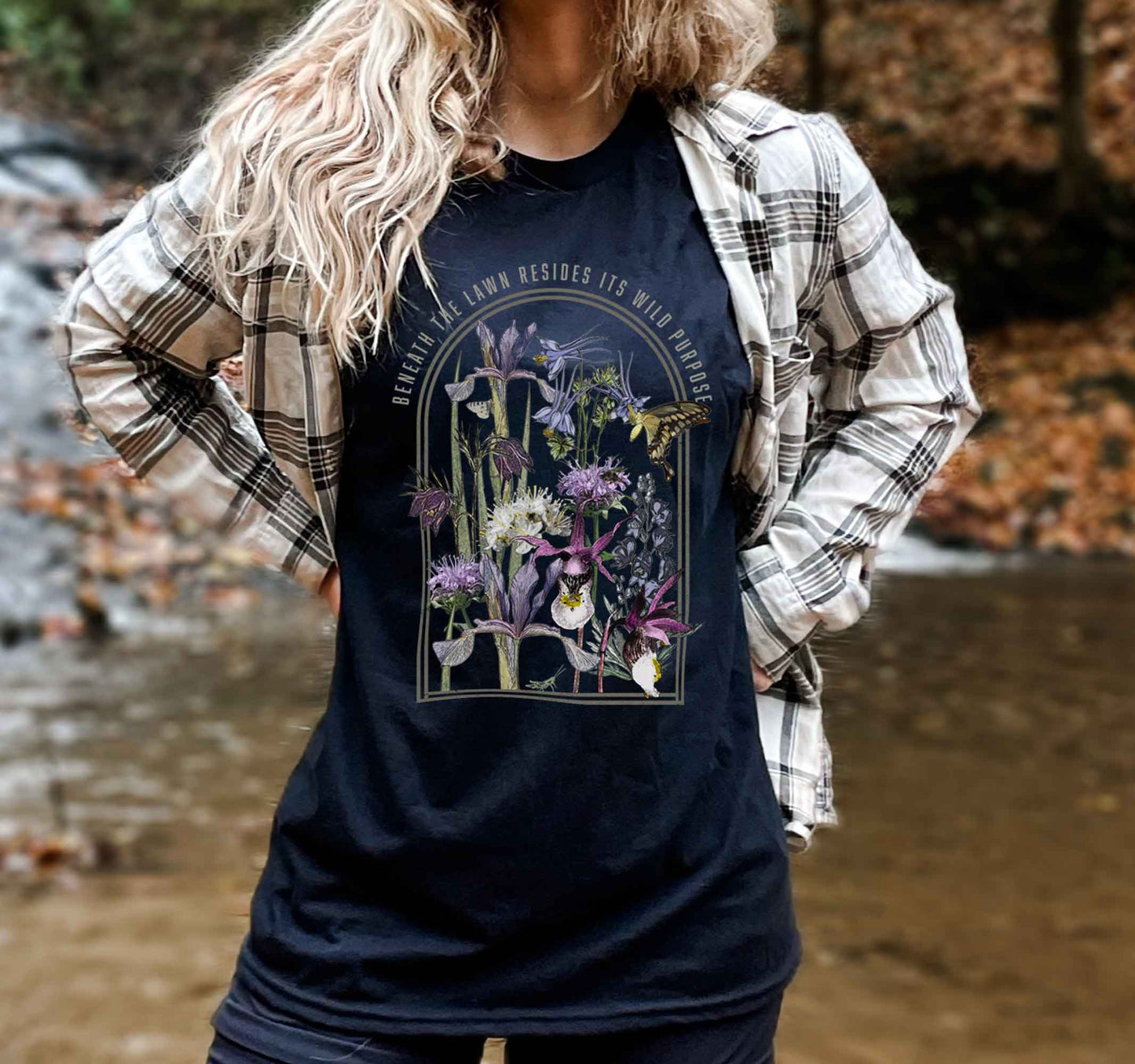 Less Lawn, More Native Plants Tee, Wildflower Conservation, Nature Lover, Environment, Kill Your Grass Movement Gardener Gift for Mom