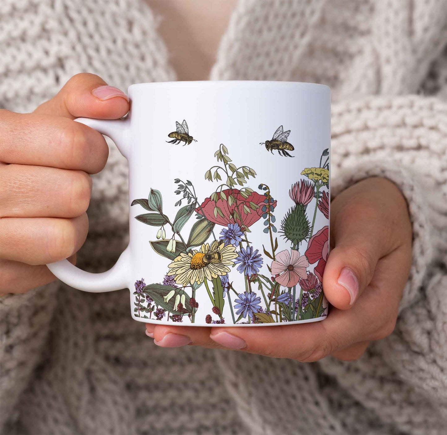 Busy Bees Mug, 11oz, Save the Bees, Protect Our Pollinators, Celebrate Nature in Your Garden with this Calming Cup of Coffee or Tea