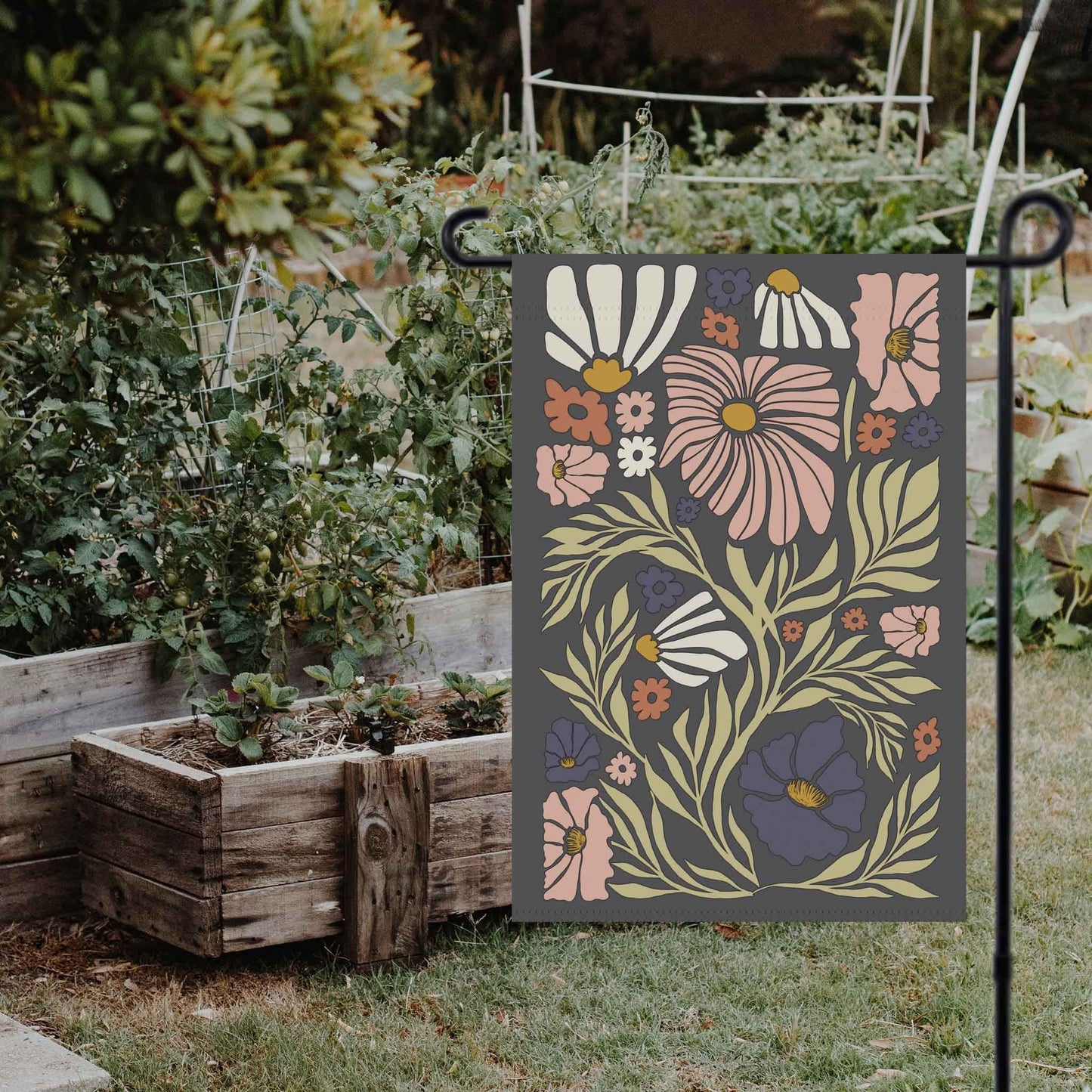 Botanical Matisse Garden House Banner, Flower Market Boho Gardener. Spring Yard Decor to Bring Some Extra Flower Aesthetic into the Home