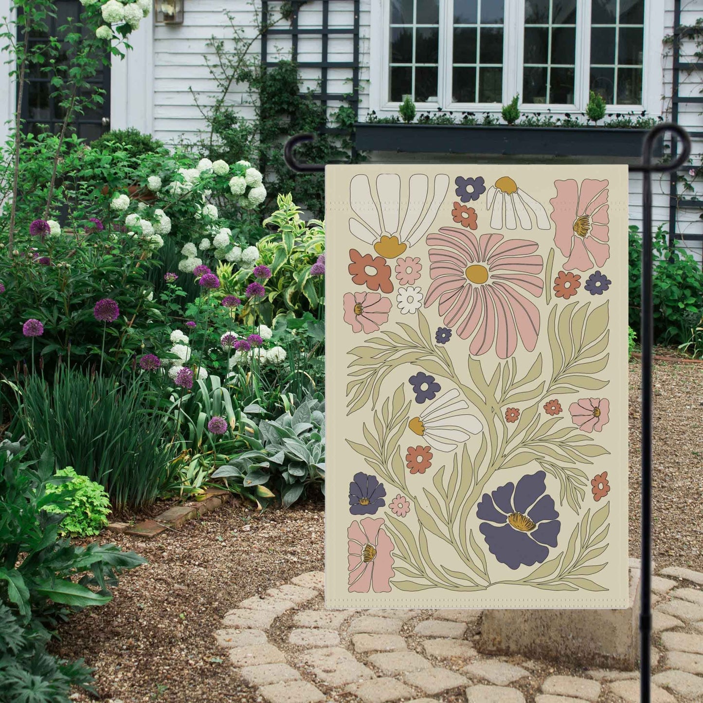 Botanical Matisse Garden House Banner, Flower Market Boho Gardener. Spring Yard Decor to Bring Some Extra Flower Aesthetic into the Home