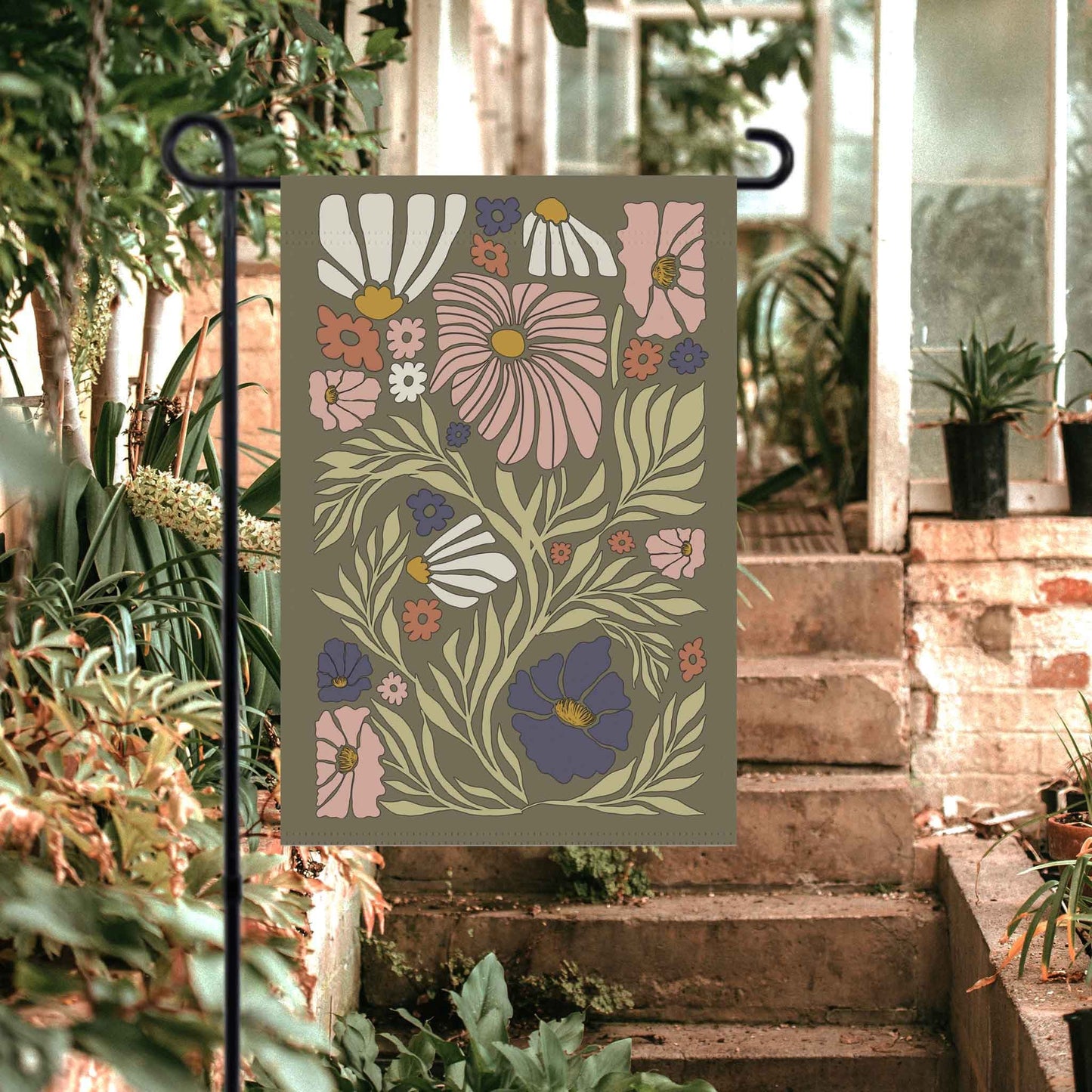 Botanical Matisse Garden House Banner, Flower Market Boho Gardener. Spring Yard Decor to Bring Some Extra Flower Aesthetic into the Home