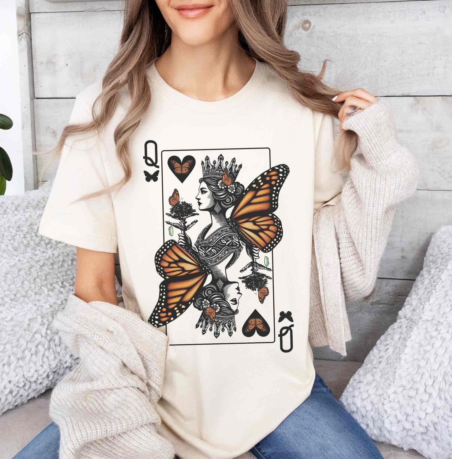 Queen of the Monarch Butterfly Tee, Eco-warrior Protector and Gardener Friend of the Pollinators Who Delights in Milkweed, and Flowers