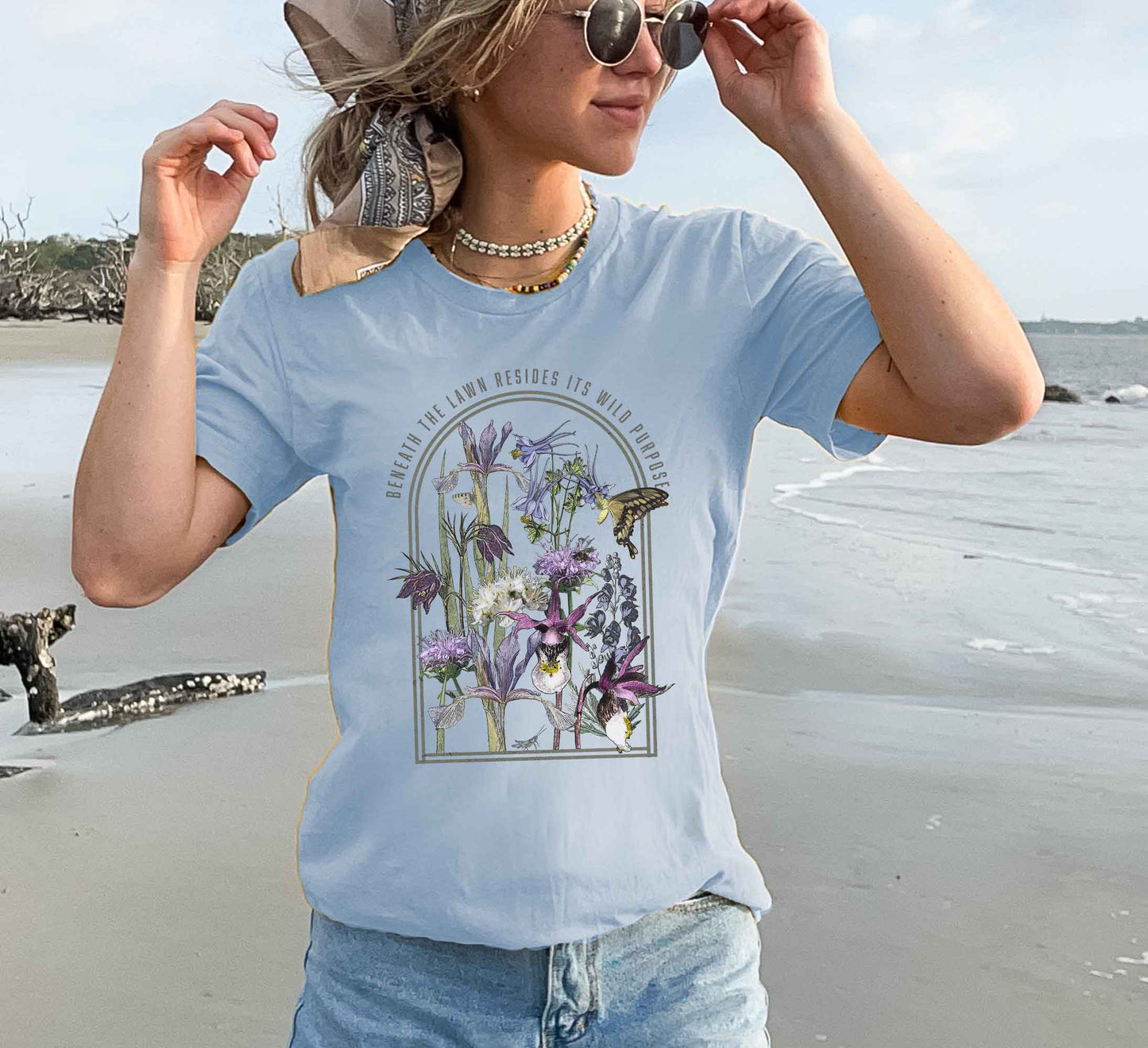 Less Lawn, More Native Plants Tee, Wildflower Conservation, Nature Lover, Environment, Kill Your Grass Movement Gardener Gift for Mom