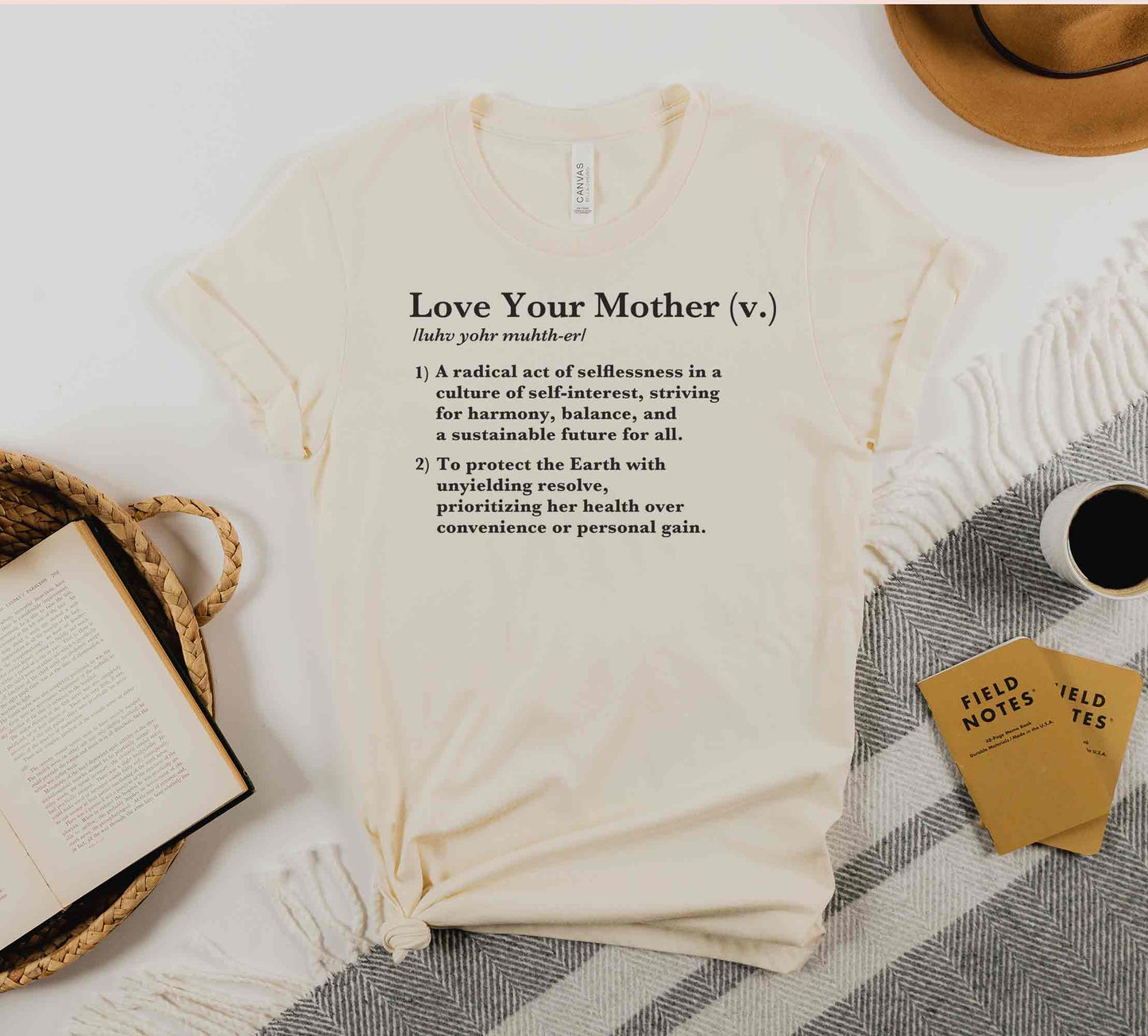 Love Your Mother Definition Tee • Radical Harmony, Protect the Earth, Sustainability Tshirt Activist, Conservationist, Gardener Gift