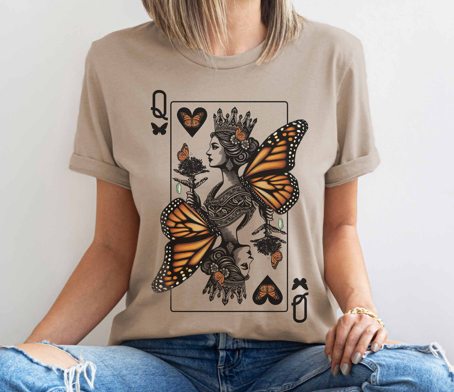 Queen of the Monarch Butterfly Tee, Eco-warrior Protector and Gardener Friend of the Pollinators Who Delights in Milkweed, and Flowers