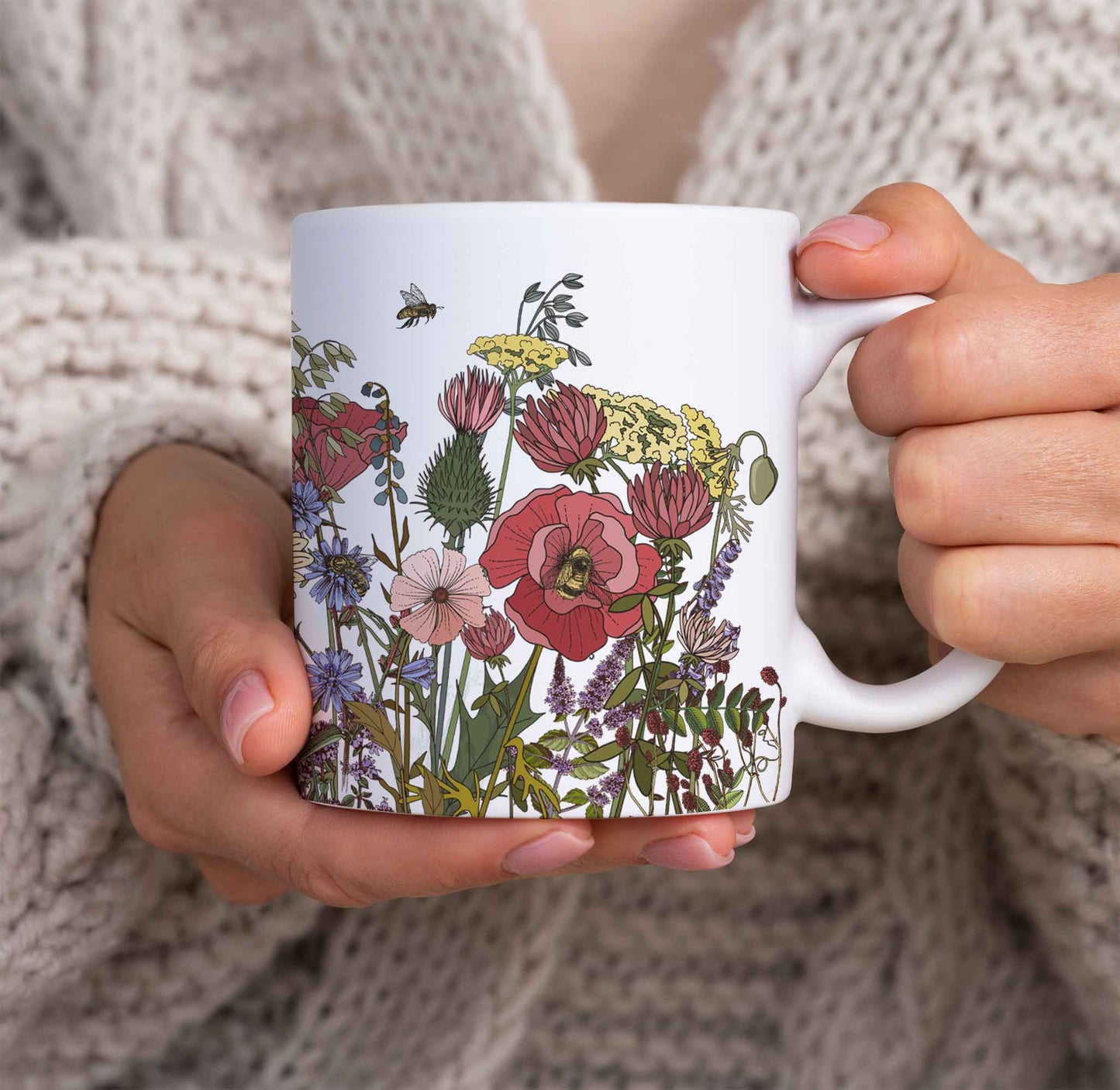 Busy Bees Mug, 11oz, Save the Bees, Protect Our Pollinators, Celebrate Nature in Your Garden with this Calming Cup of Coffee or Tea