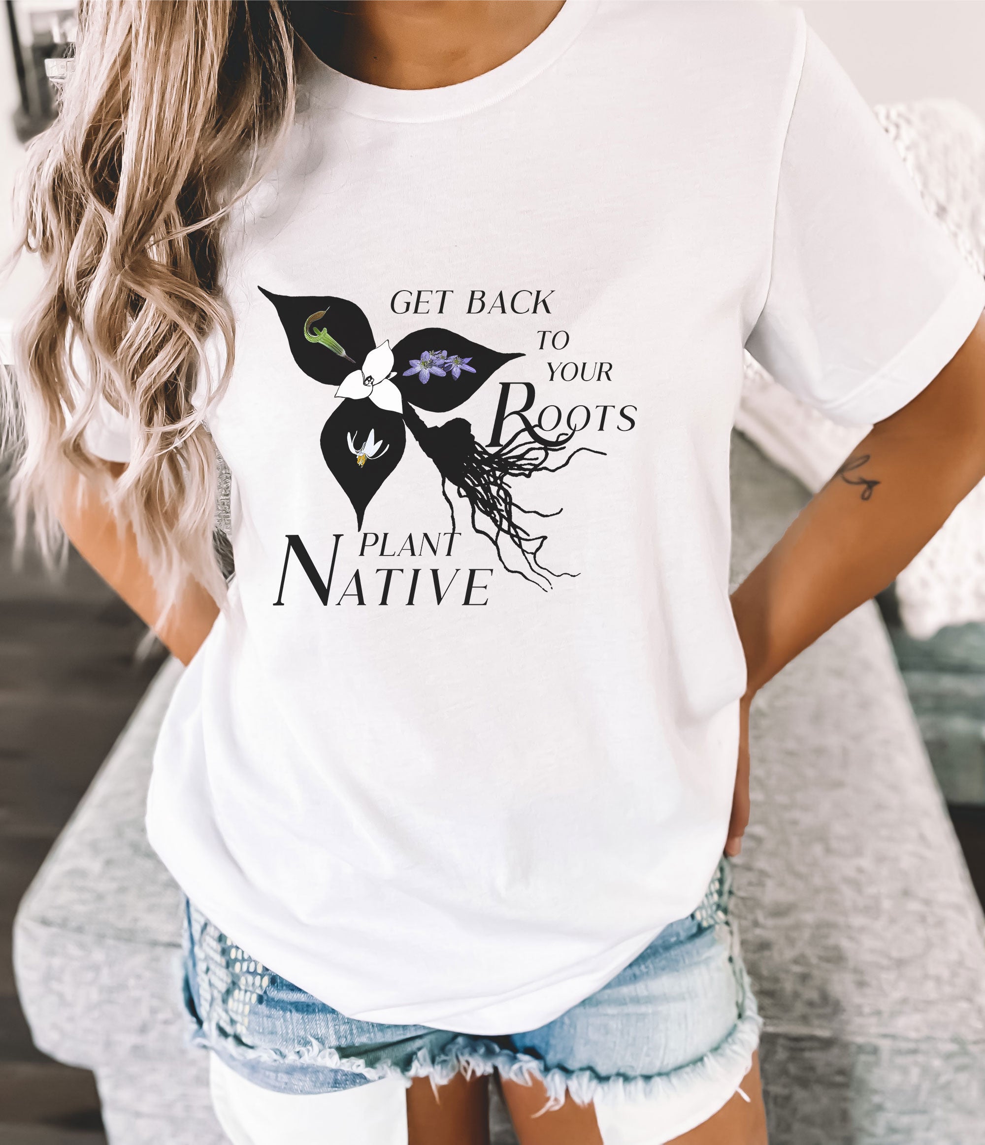 Native Plants Roots Short Sleeve Tee Nature lovers t shirt